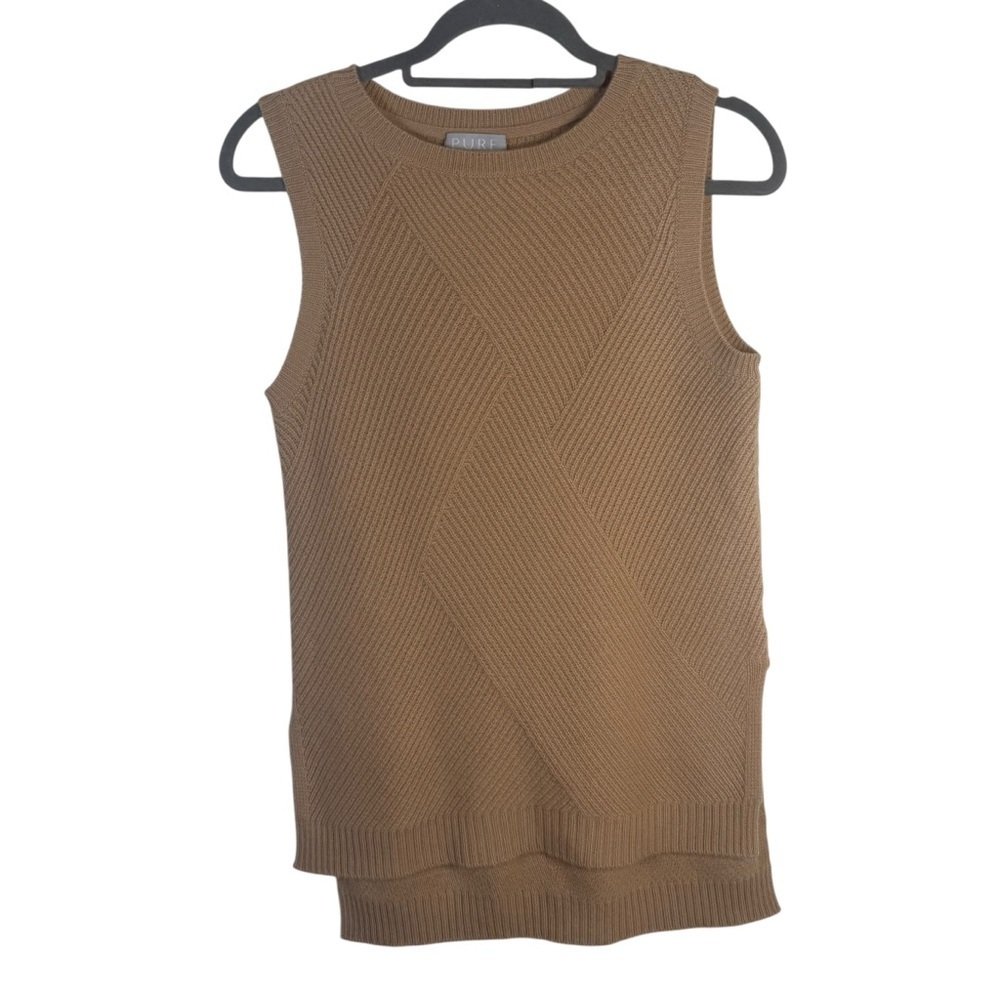 Pure Collection 100% Cashmere Sleeveless Sweater Vest Size‎ 4 High Low Hem